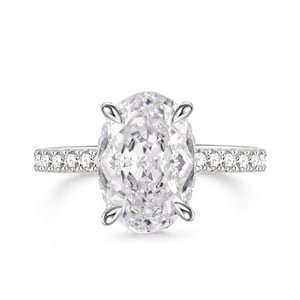 Jeulia Hidden Halo Oval Cut Sterling Silver Ring