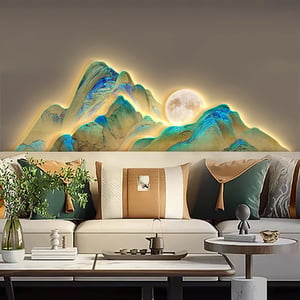 39.4"LED Creative Irregular Mountain Light Wall Decoration Abstract Living Room Decor