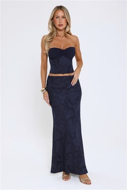 Warm As Honey Maxi Skirt Navy