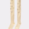 AKIRA Coco Embellished Socks | Cream