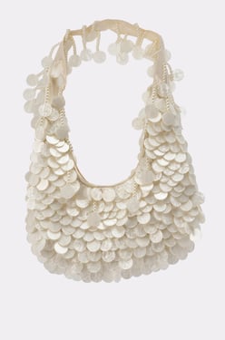 AKIRA No Words Beaded Bag | White