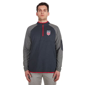 Men's New Era USMNT 1/4 Zip Navy/Grey Pullover / 3X