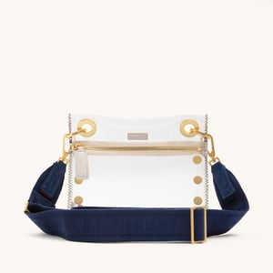 Hammitt Webbing Crossbody Strap Riviera Navy Brushed Gold