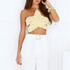 Monte Carlo Muse Knit Halter Top Yellow