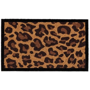 Leopard Border Coir Doormat - 45x75cm