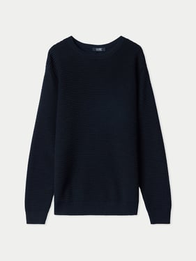 Textured-Knit Silk Cashmere Sweater - XL / blue graphite / MK252-7018/0000