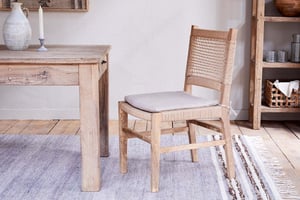 nkuku Aamani Mango Wood & Cord Dining Chair | Seating | One Size | Natural