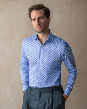 Blue Wavy Geo Shirt