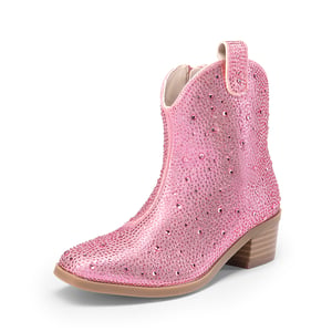 DREAM PAIRS Girls    Rhinestone Square Toe Cowgirl Boots