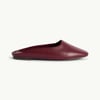 Burgundy Leather Ballet Mules