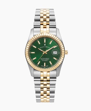 Inspiration Classic 34mm Three-hands Date Two-tone Green dial Stainless steel swiss watch - 34 mm