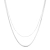 Mixed Snake and Cable Chain Necklace Silver