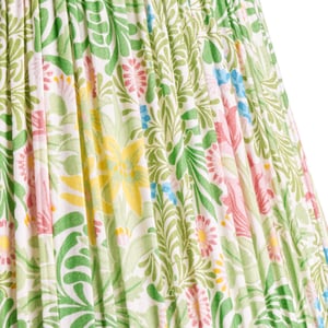 30cm straight empire shade in boughs green and rose Bower printed cotton by Morris & Co.