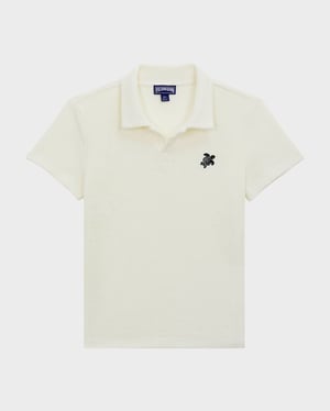 Vilebrequin - Boys Terry Polo Embroidered Turtle - Polo - Gill - White - Size 14