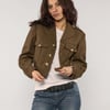French Cropped Military Blouson Jacket