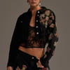 AKIRA Main Squeeze Cropped Denim Jacket | Black | Size Medium