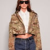 Cropped Hooded Smock Jacket in Desert Camo