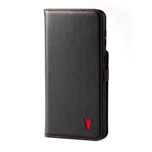 Galaxy S21 Ultra 5G Leather Case (with stand function) - Black with Red Detail