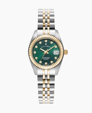 Inspiration  Elegance 26MM Three-hands Date Two-tone Green dial Stainless steel swiss watch - 26 mm