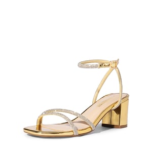 DREAM PAIRS Asymmetric Strap Block Heel Sandals