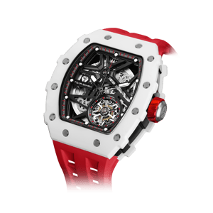 TSAR BOMBA Men's Luxury Ceramic Bezel Skeleton Mechanical Watch | Red | Elementalal TB8209C | Sapphire Glass 50M Waterproof FKM Rubber Strap