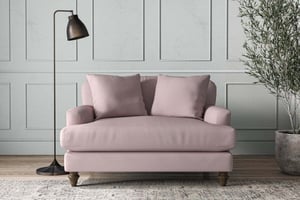 nkuku Deni Love Seat | Make To Order | Recycled Cotton Lavender | No Colour