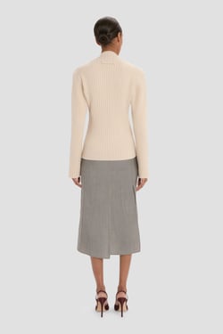 Victoria Beckham Ribbed Jumper In Elderflower - XL - Womens