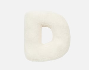 QE Home Alphabet Letter Cushion in D, White