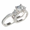 Jeulia Unique Princess Cut Sterling Silver Interchangeable Ring Set