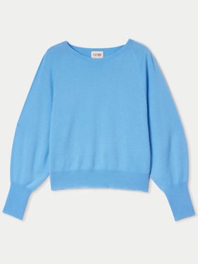 Women's Relaxed Cashmere Sweater - L / azure blue / WK1063D-1847/0000