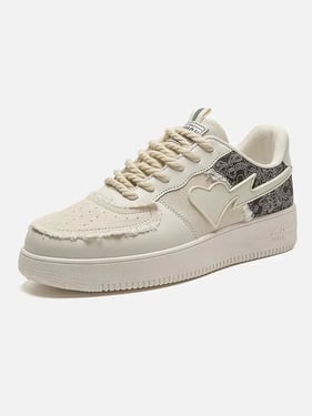 Retro Hip-hop Patchwork Board Shoes - Light Brown / 42