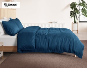 QE Home 350TC BeechBliss TENCEL™ Modal Duvet Cover in Seaport, Blue, King