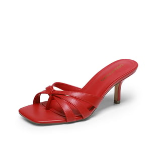 DREAM PAIRS Women   s Square Toe Heels with Crossover Straps