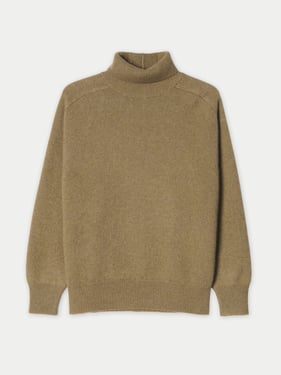 Unisex High-Neck Cashmere Sweater - XL / aloe / UK0061-1815