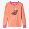 Girls Happy Otters Pajama Set