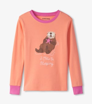 Girls Happy Otters Pajama Set