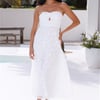 Talk About Yourself Strapless Maxi Dress White