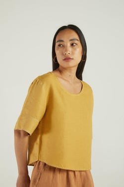 Summer Muse Top in Mustard - Tuscan Sun / L