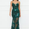 Emerald Serendipity Sequin Maxi Dress Green