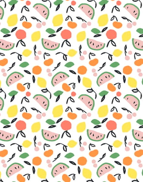 Island Fruits' Wallpaper by Tea Collection - White - Removable / 26 in. x 12 ft.