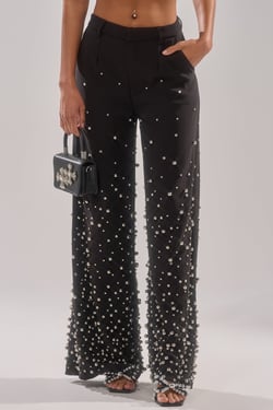 AKIRA Get Closer Embellished Trouser Pants | Black | Size 1X