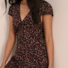 Brown Leopard Print Rosa Mini Dress