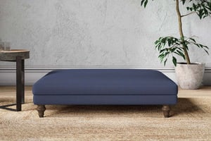 nkuku Marri Dining Footstool | Make To Order | Grand | Recycled Cotton Navy