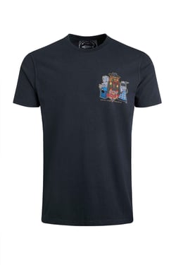 Weird Fish Doctor Hoot RSPB Charity Back Print Artist T-Shirt Navy Size XL