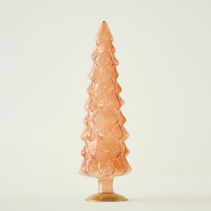 Pine Tree Glass Christmas Ornament - Brown