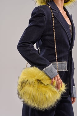 AKIRA Ellie Faux Fur Purse | Black
