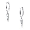 Spike Huggie Earrings Sterling Silver