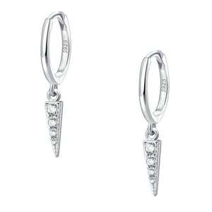 Spike Huggie Earrings Sterling Silver