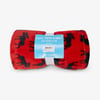 Moose On Red Fleece Blanket
