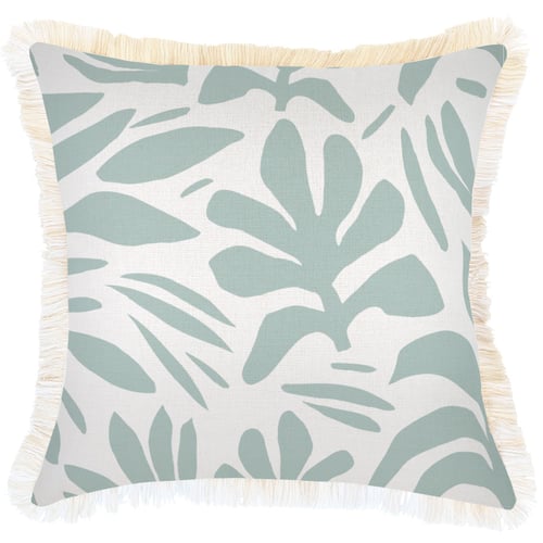 Cushion Cover-Coastal Fringe-Tahiti Seafoam-45cm x 45cm